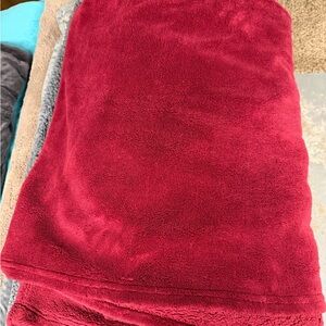 Charter Club Deep Red Plush Blanket